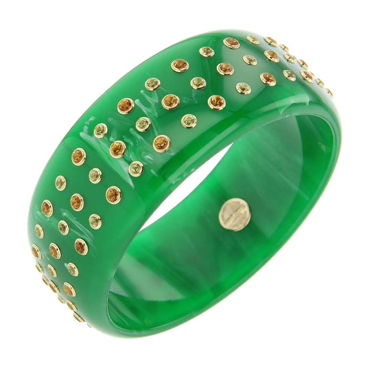 Mark Davis - Marbled Green Bakelite Gemstone "Iris III" Bangle