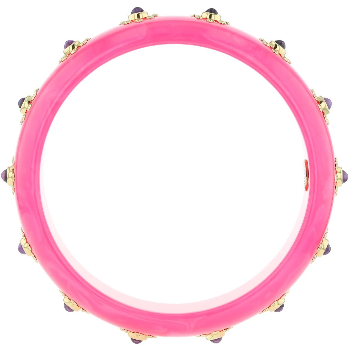 Mark Davis - Vivid Pink Bakelite Gemstone "Estrella" Bangle