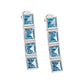 Peggy Guinness - 18k White Gold Blue Topaz Diamond Tile Earrings
