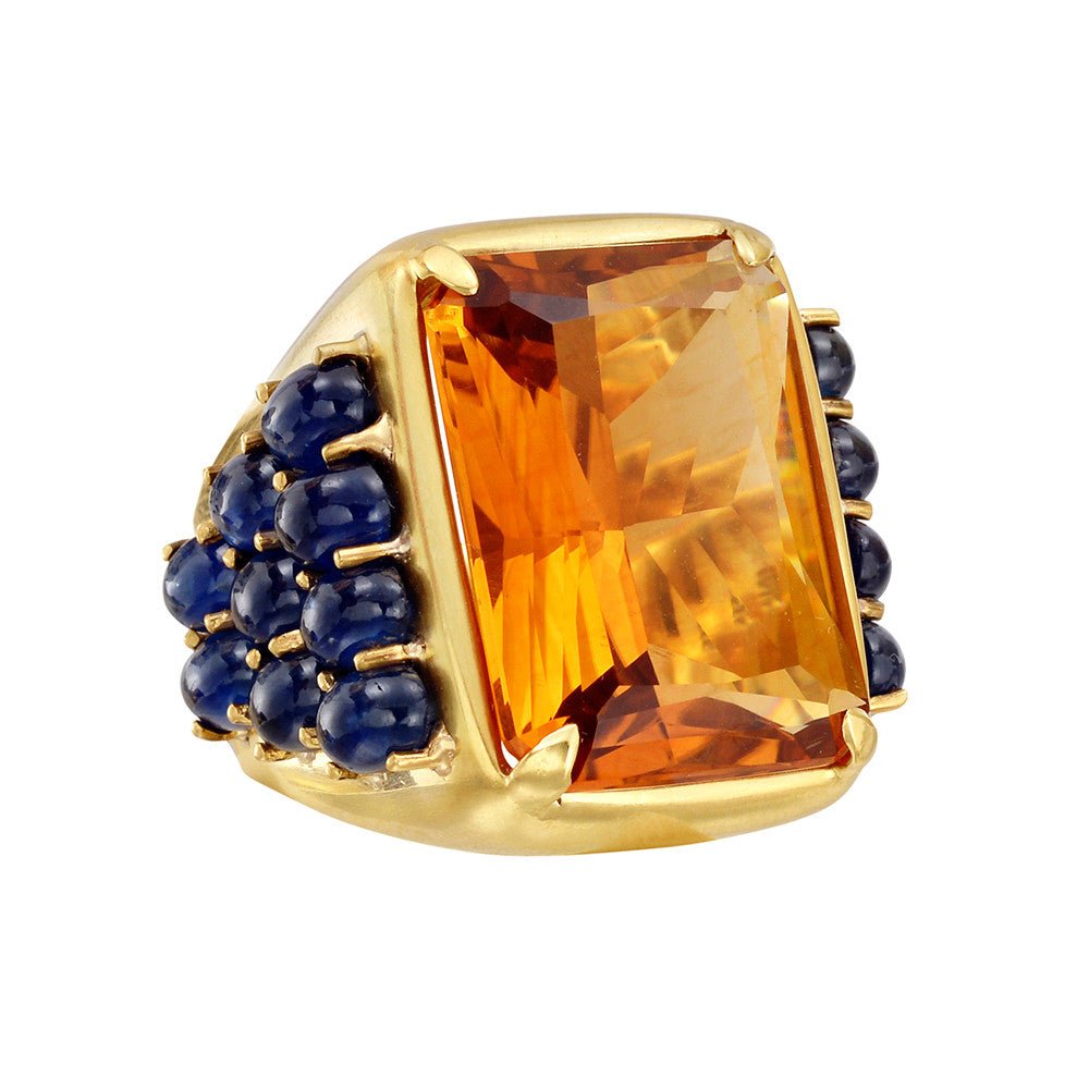 Peggy Guinness - 18k Yellow Gold Citrine Sapphire Lavinia Ring