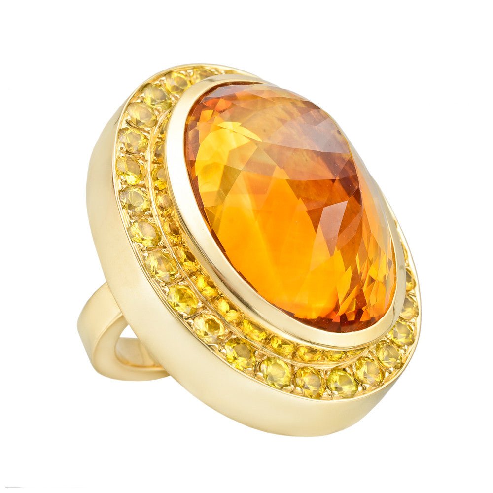 Peggy Guinness - 18k Yellow Gold Citrine Yellow Sapphire Ring