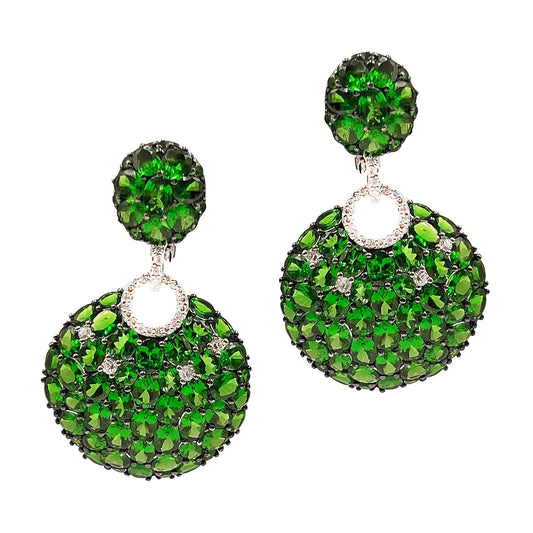 Piranesi - Tsavorite Garnet Diamond Pendant Earrings