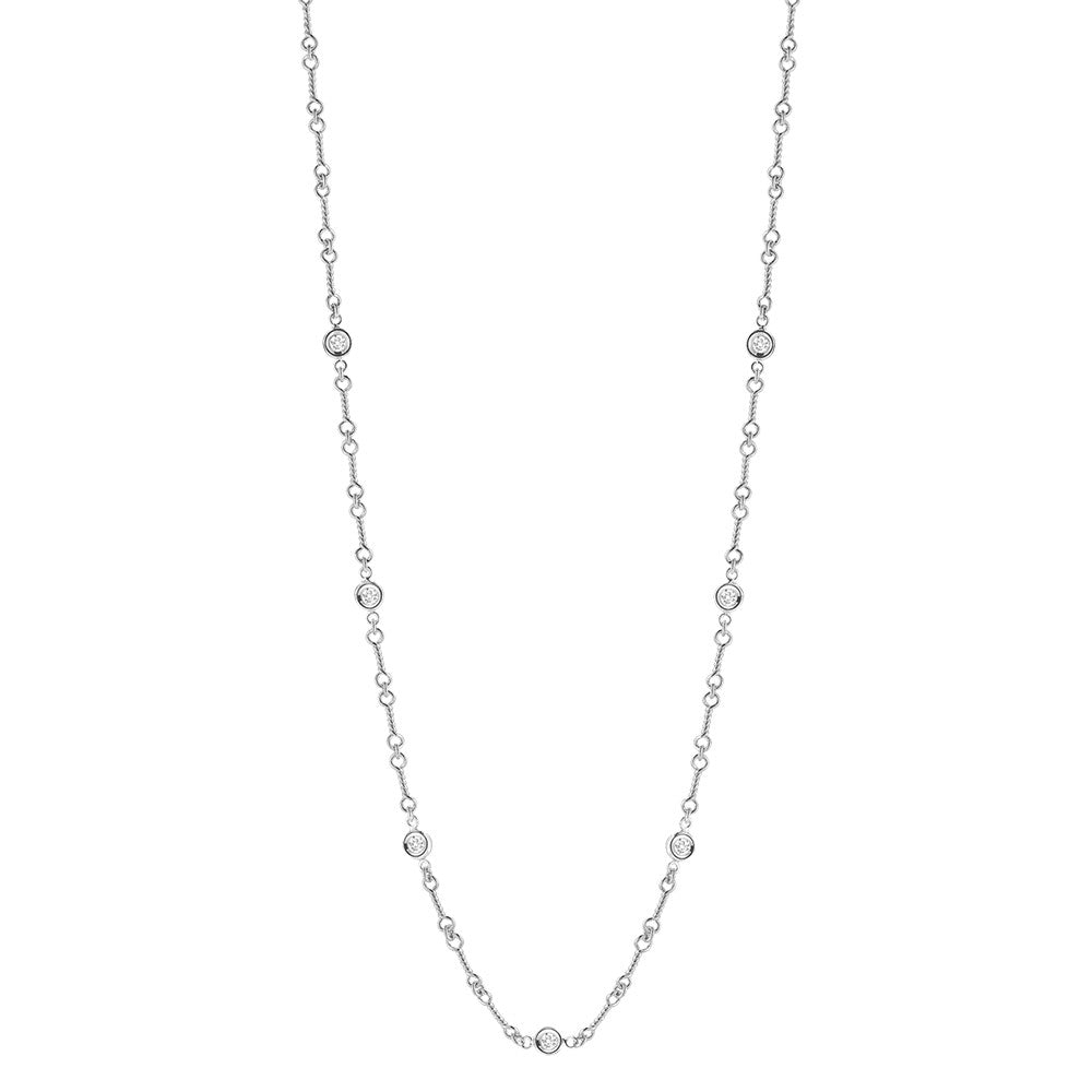 Roberto Coin - 18k White Gold Diamond Twisted Chain Necklace
