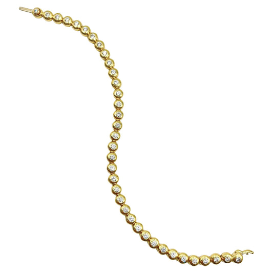 Tiffany & Co - 18k Yellow Gold Bezel-Set Diamond Line Bracelet