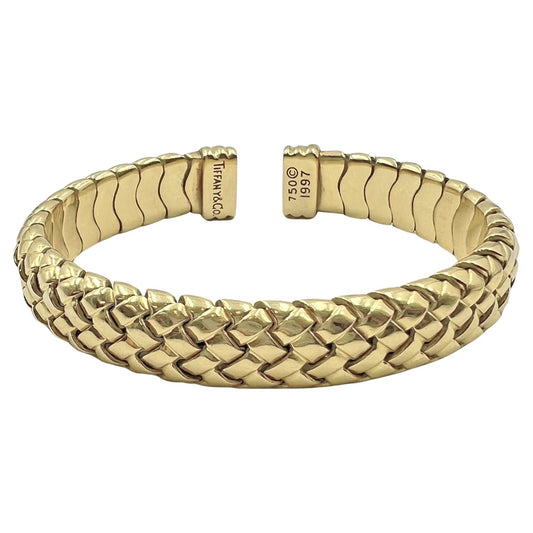Tiffany & Co - 18k Yellow Gold Vannerie Cuff Bracelet