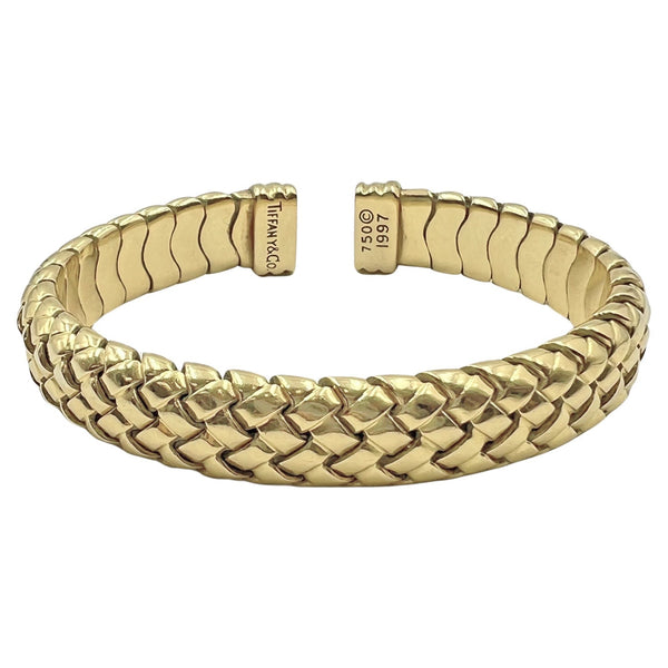 Tiffany 18k Yellow Gold Vannerie Cuff Bracelet – Greenleaf & Crosby