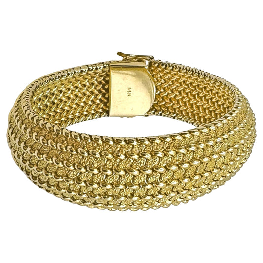 Tiffany & Co - 1970s Woven Yellow Gold Bracelet