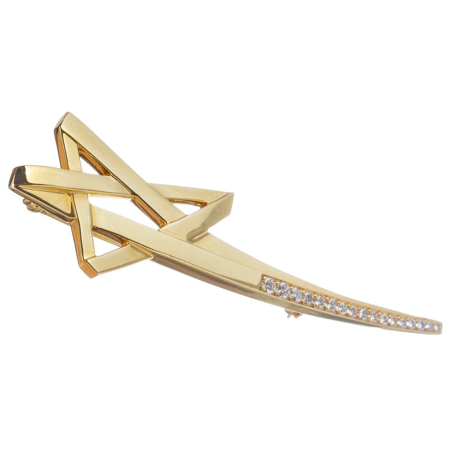 Tiffany & Co - Paloma Picasso 18k Gold Diamond Shooting Star Pin