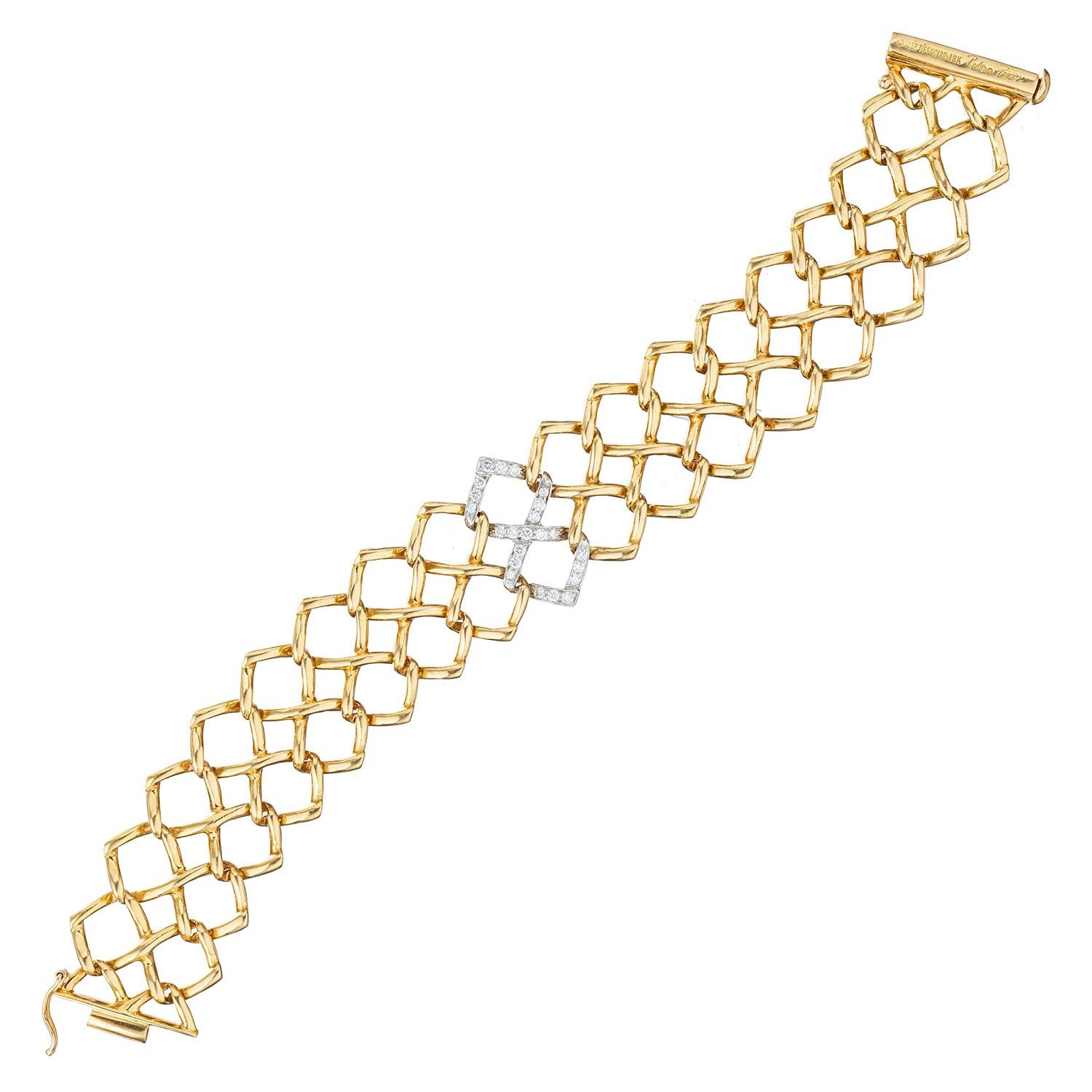 Tiffany & Co - Paloma Picasso 18k Gold Platinum Diamond Bracelet