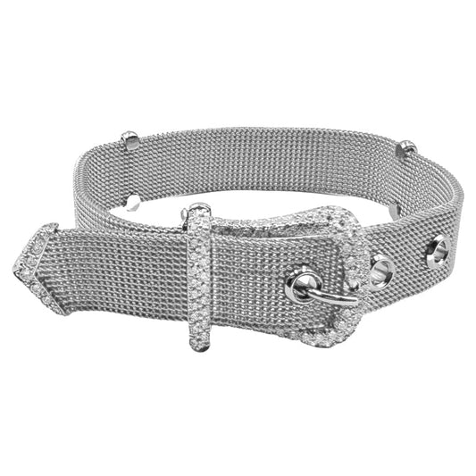 Tiffany & Co - Platinum Diamond Mesh Buckle Bracelet