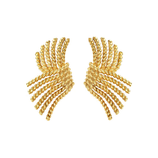 Tiffany & Co - Schlumberger 18k Yellow Gold Rope Fan Earrings