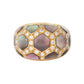 Van Cleef & Arpels - 18k Gold Abalone Diamond Honeycomb Band Ring