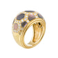 Van Cleef & Arpels - 18k Gold Abalone Diamond Honeycomb Band Ring