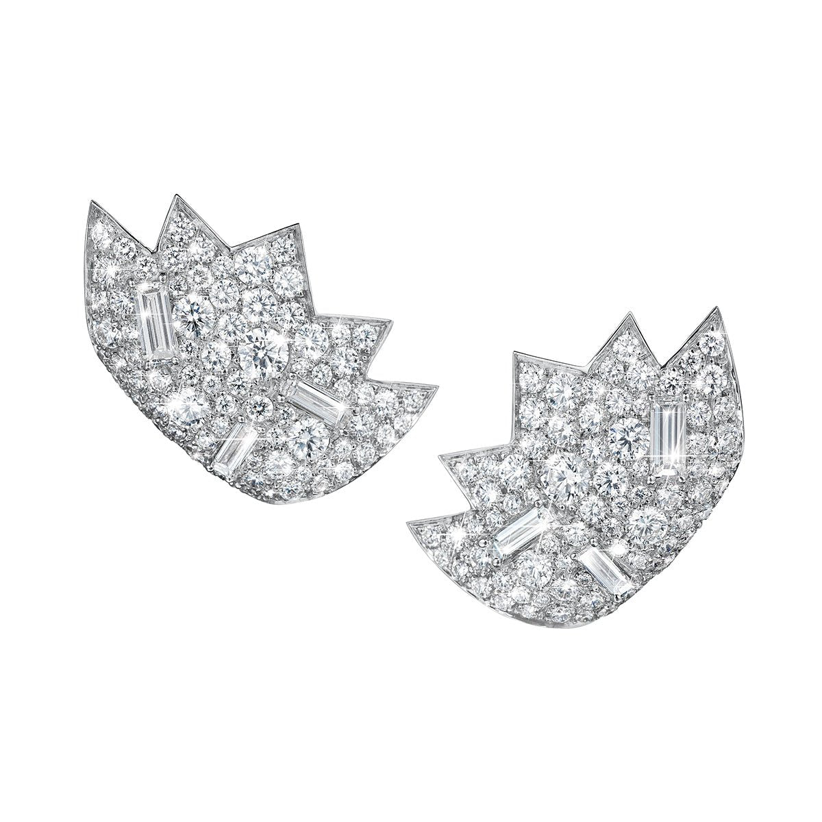 Verdura - 18k White Gold Diamond Stardust Earcuffs