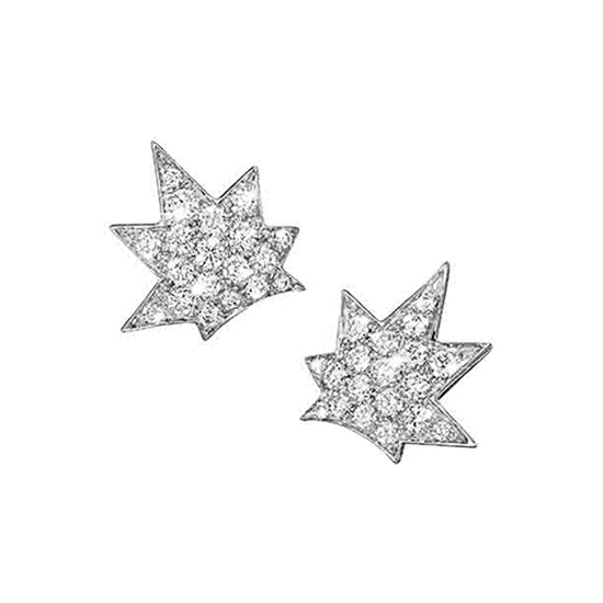 Verdura - 18k White Gold Diamond Stardust Earrings