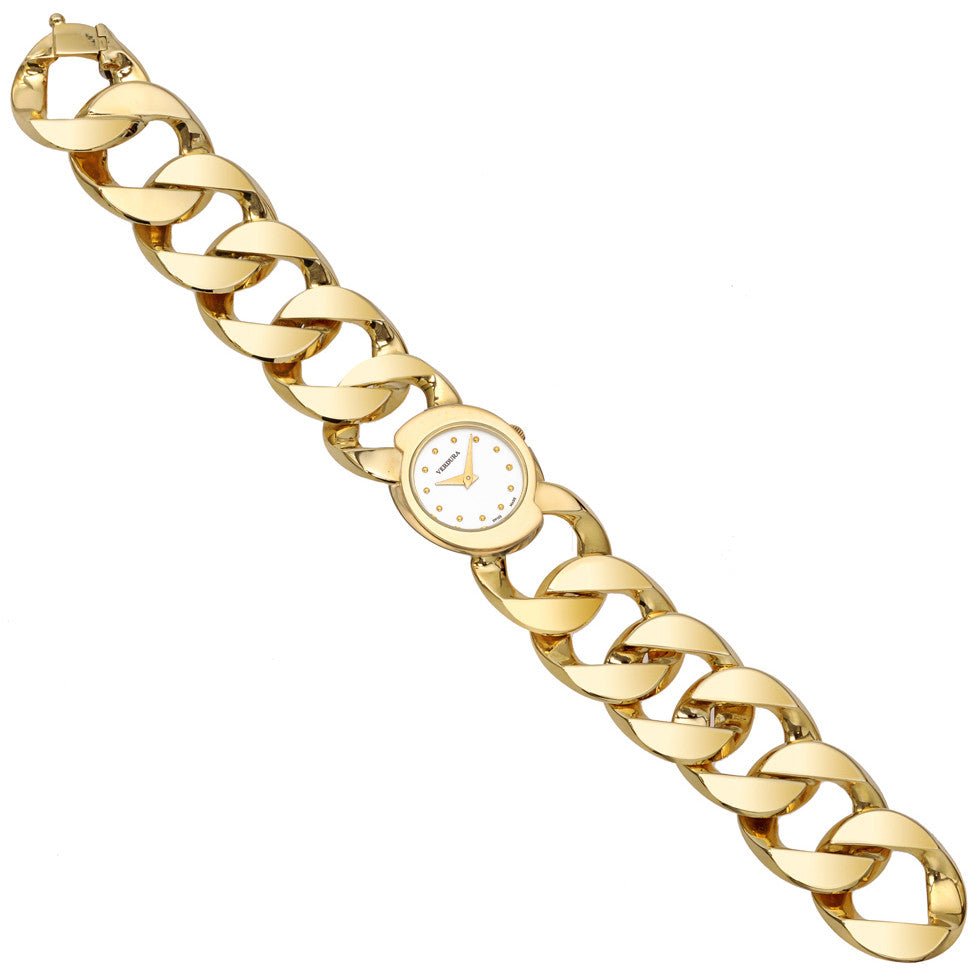 Verdura - 18k Yellow Gold Curb-Link Bracelet Watch