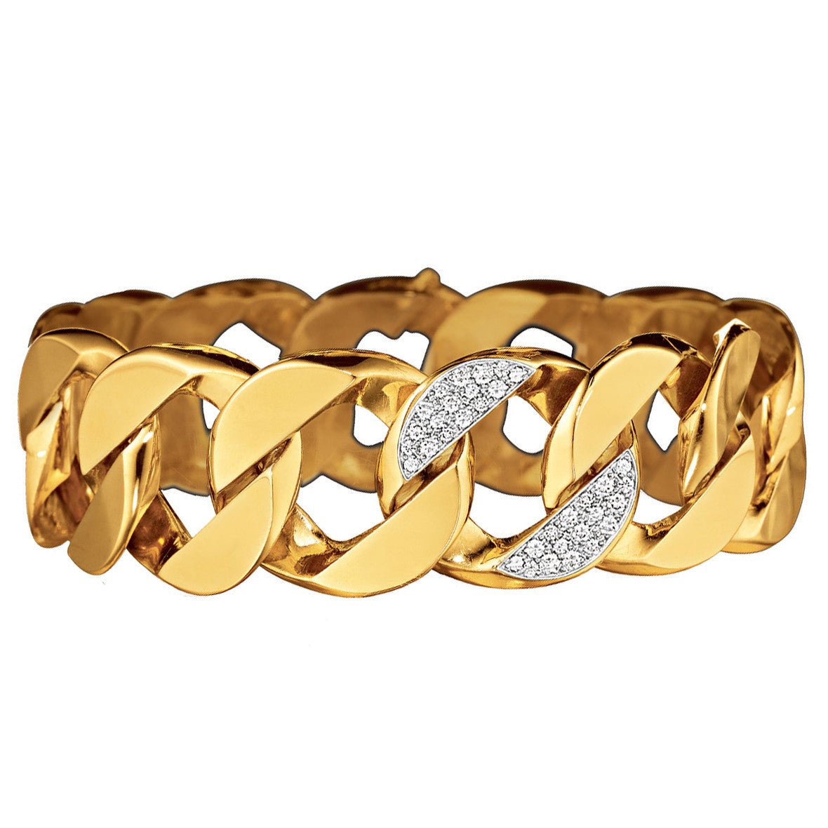 Verdura - 18k Yellow Gold Diamond Curb-Link Bracelet