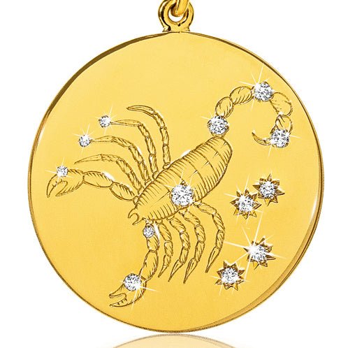 Verdura - 18k Yellow Gold Diamond Scorpio Zodiac Pendant
