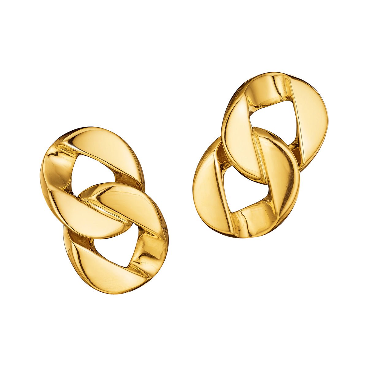 Verdura - 18k Yellow Gold Double Curb-Link Earrings
