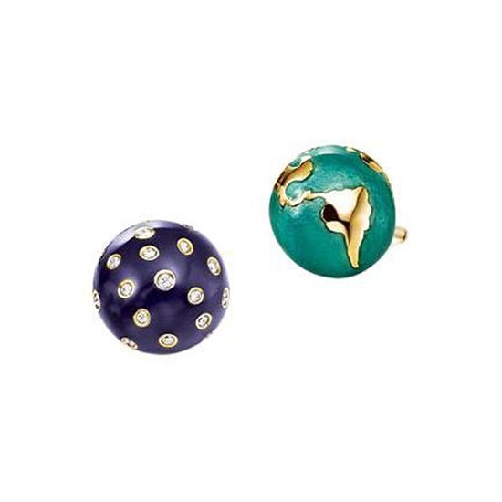 Verdura - 18k Yellow Gold Enamel Night & Day Earrings