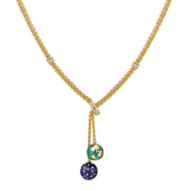 Verdura - 18k Yellow Gold Enamel Night & Day Necklace