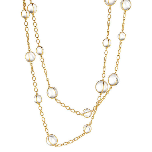Verdura - 18k Yellow Gold Rock Crystal Bubbles Necklace