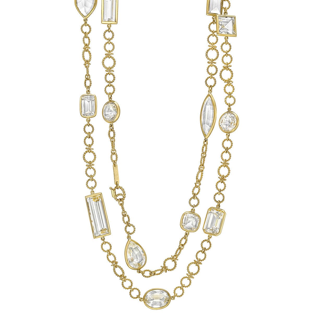 Verdura - 18k Yellow Gold Rock Crystal Confetti Necklace