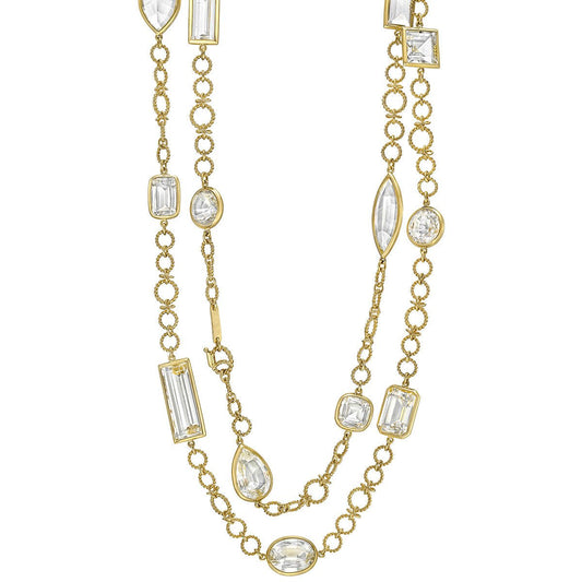 Verdura - 18k Yellow Gold Rock Crystal Confetti Necklace