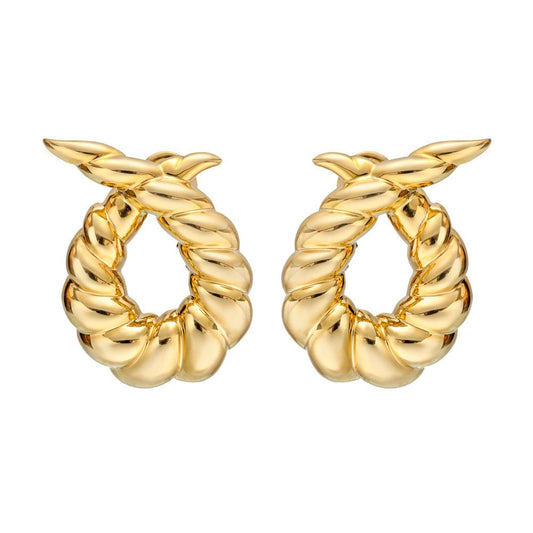 Verdura - 18k Yellow Gold Twisted Horn Earrings