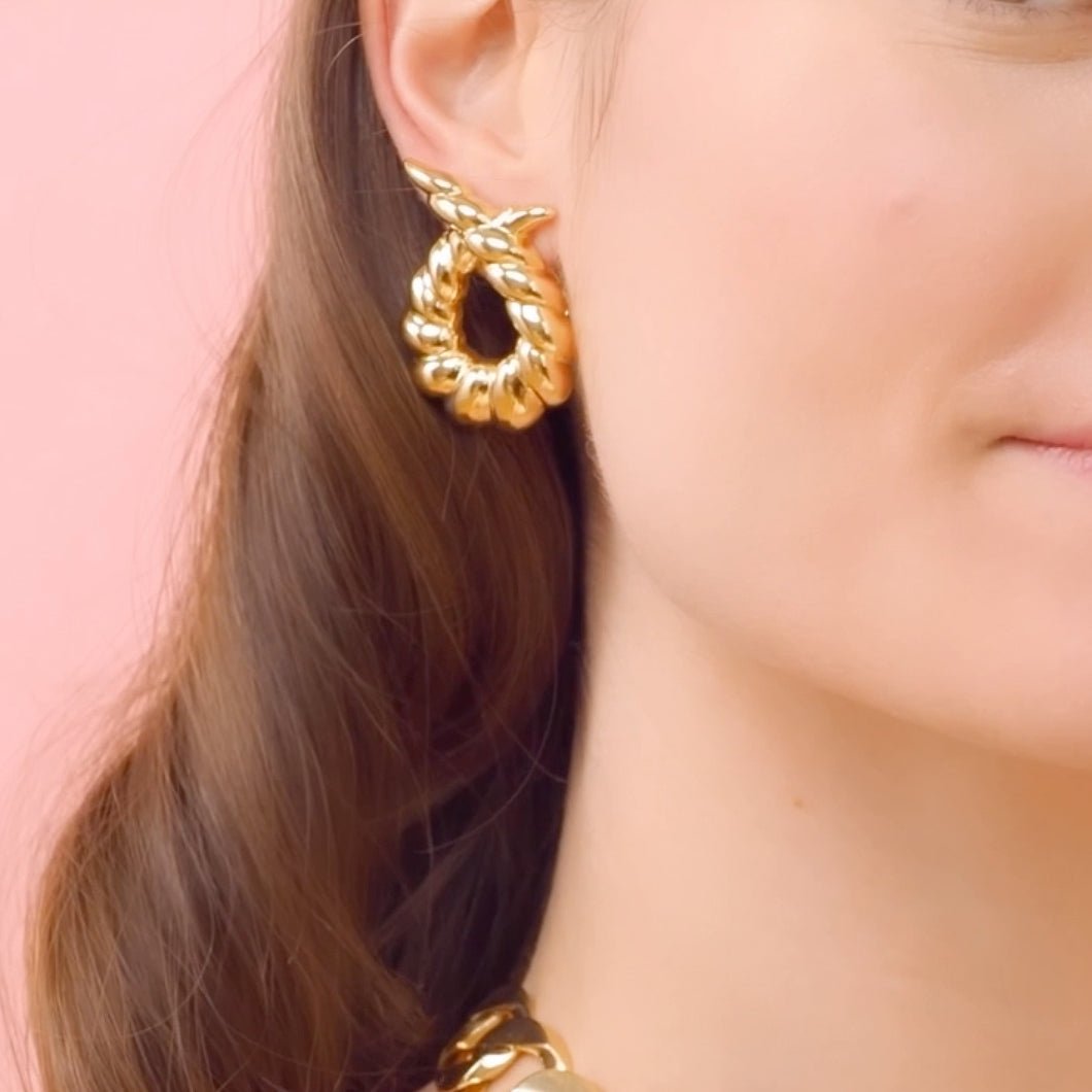 Verdura - 18k Yellow Gold Twisted Horn Earrings