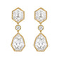 Verdura 18k Yellow Gold White Topaz Byzantine Earrings
