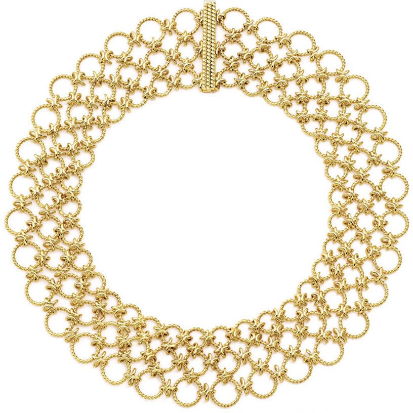 Verdura - Estate 18k Yellow Gold Lace Collar Necklace