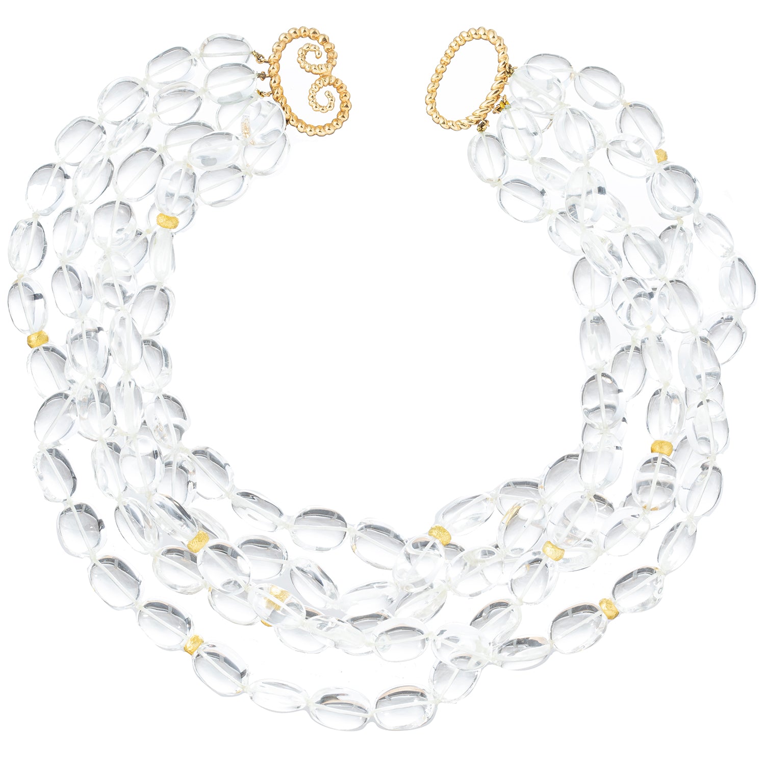 Verdura - Estate Rock Crystal Bead Torsade Necklace
