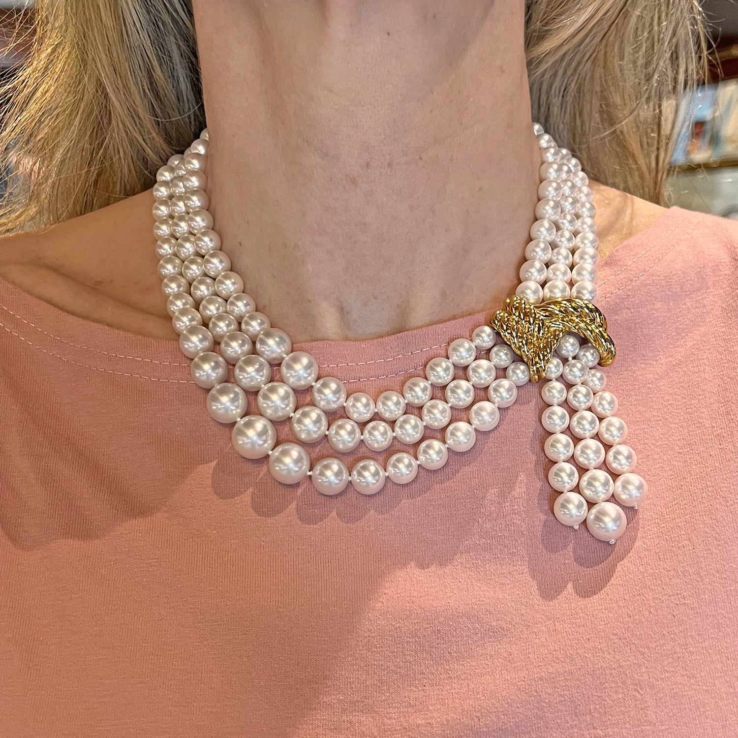 7 Layered Strand Pearl Necklace – Nehita Jewelry