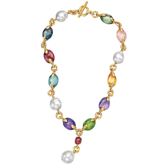 Verdura - Multicolored Gemstone Fulco 'Y' Necklace