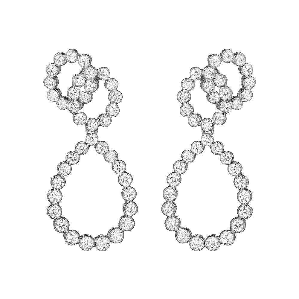 Verdura - Platinum Diamond Looped Drop Earrings