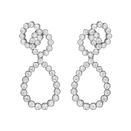 Verdura - Platinum Diamond Looped Drop Earrings