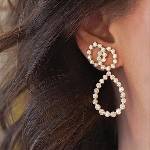 Verdura - Platinum Diamond Looped Drop Earrings