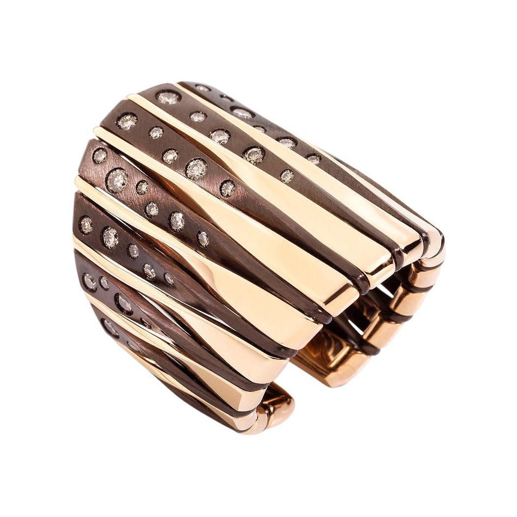 Vhernier - 18k Rose Gold Bronze Diamond Coucher de Soleil Ring