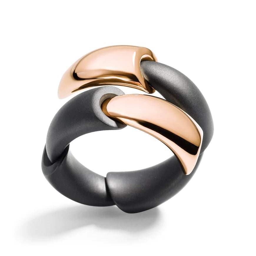 Vhernier - 18k Rose Gold Titanium Calla Whip Ring