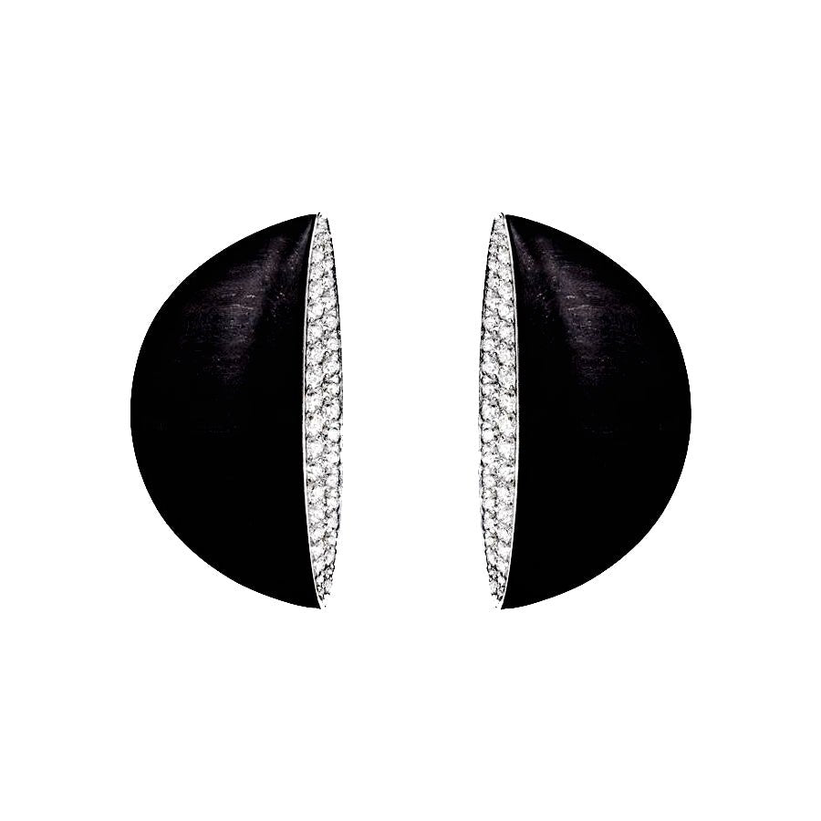 Vhernier - Jet & Diamond Eclisse Medio Earrings